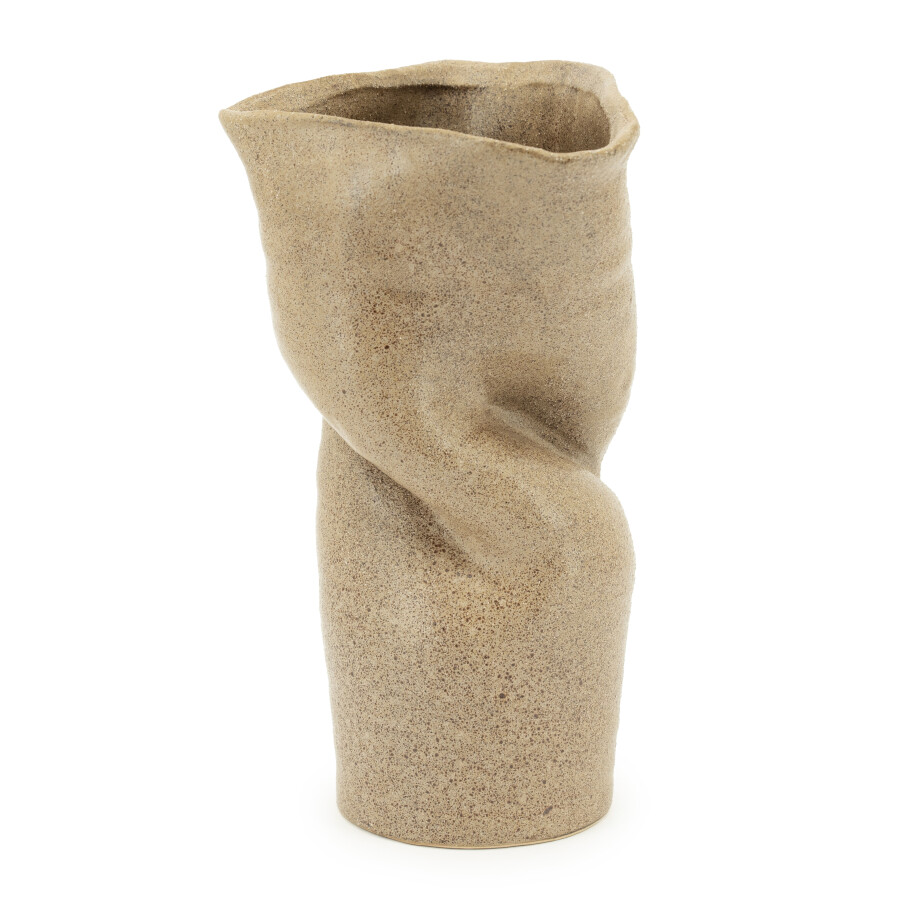 By-Boo Vaas 'Songa' Aardewerk, 36cm hoog, kleur Bruin afbeelding 1