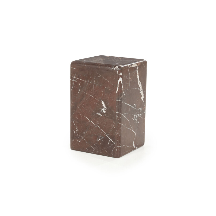 By-Boo Bijzettafel 'Dice' Marmer, 30 x 30cm, kleur Rood afbeelding 1