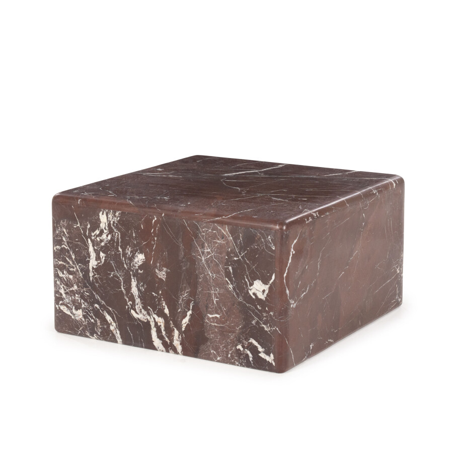 By-Boo Salontafel 'Dice' Marmer, 60 x 60cm, kleur Rood afbeelding 1