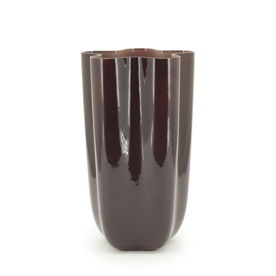 By-Boo Vaas 'Flori' Glas, kleur Plum afbeelding 1