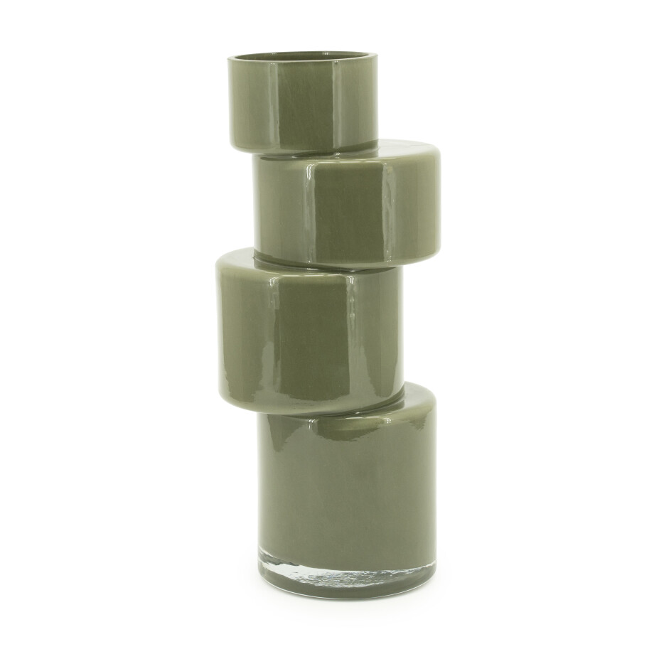 By-Boo Vaas 'Pila' Glas, kleur Mosgroen afbeelding 1