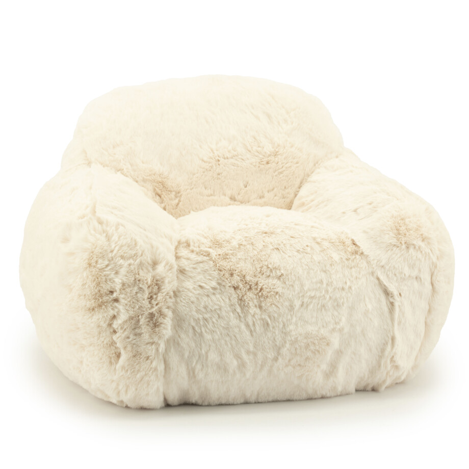 By-Boo Kinderfauteuil 'Hug' Fluffy, kleur Beige afbeelding 1