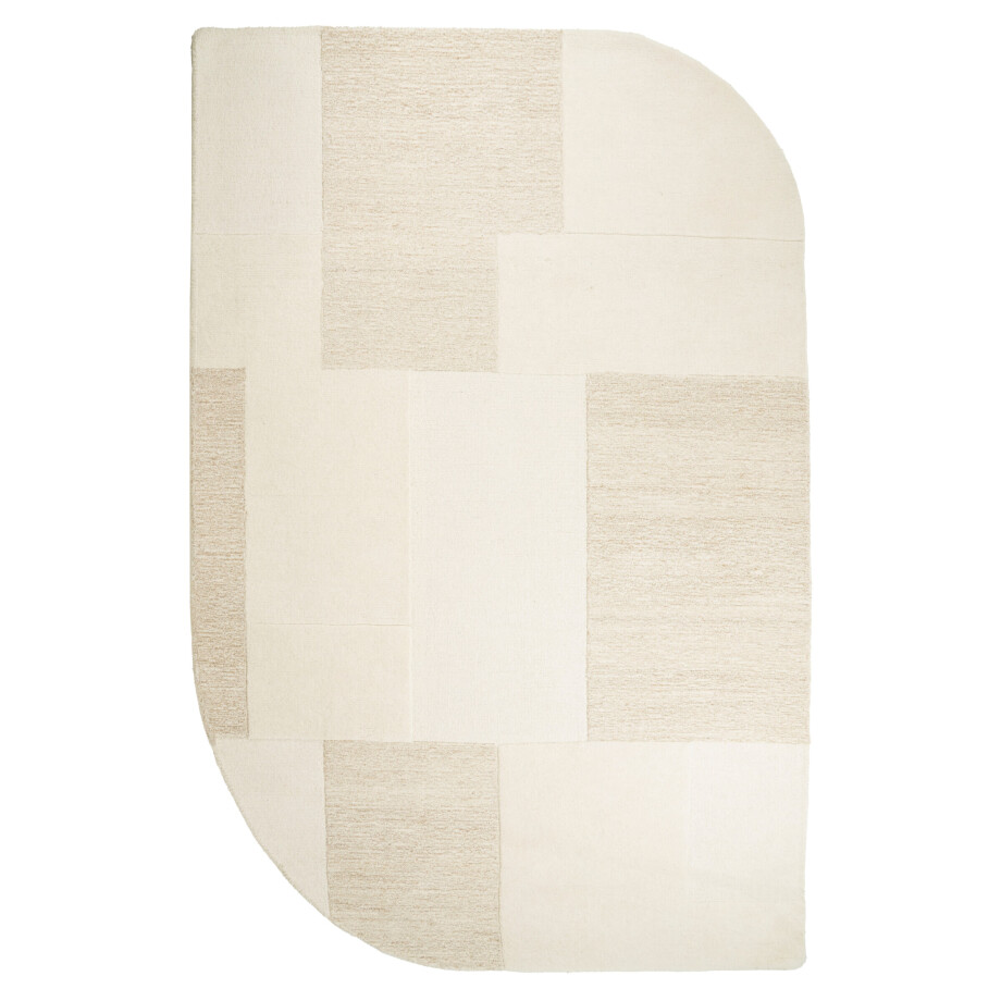 By-Boo Organisch Vloerkleed 'Contour' 190 x 290cm, kleur Off White afbeelding 1