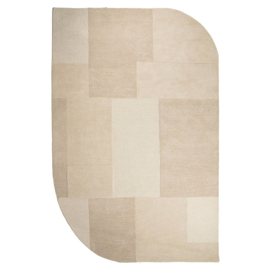 By-Boo Organisch Vloerkleed 'Contour' 190 x 290cm, kleur Beige afbeelding 1