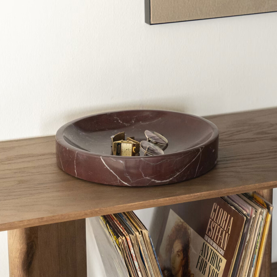 By-Boo Schaal 'Rosso' Marmer, 30cm afbeelding 1