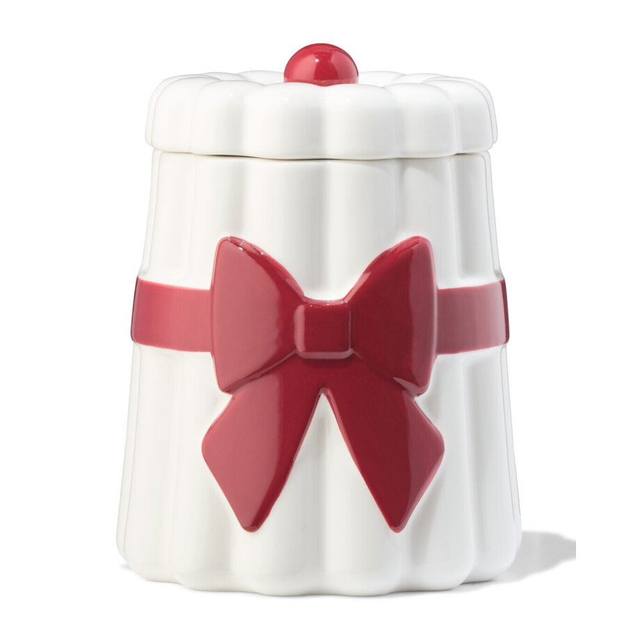 HEMA HEMA Voorraadpot 12.5x12.5x16.1cm Keramiek Strik HEMA HEMA Voorraadpot 12.5x12.5x16.1cm Keramiek Strik afbeelding
