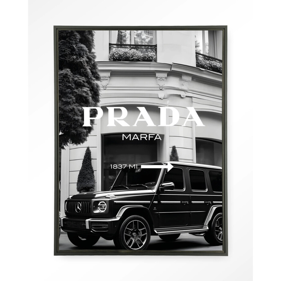 Urban Cotton Wandkleed 'This Way' 110 x 145cm in Floating Frame - black afbeelding 
