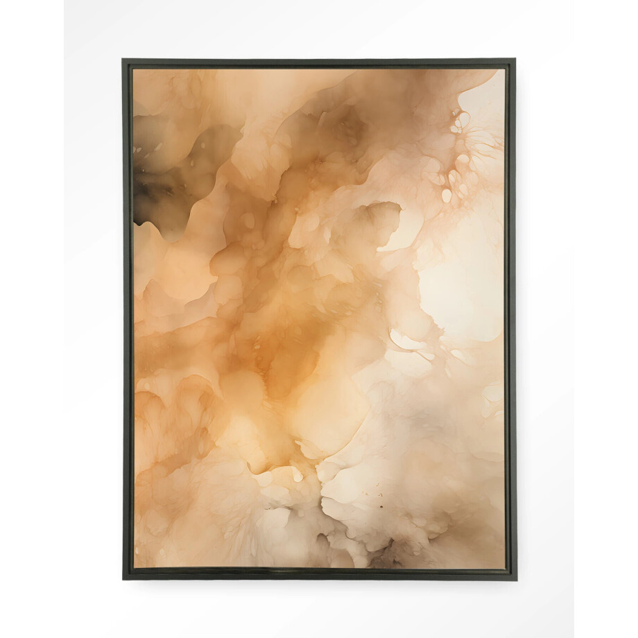 Urban Cotton Wandkleed 'Rusty Clouds' 80 x 110cm in Floating Frame - black afbeelding 