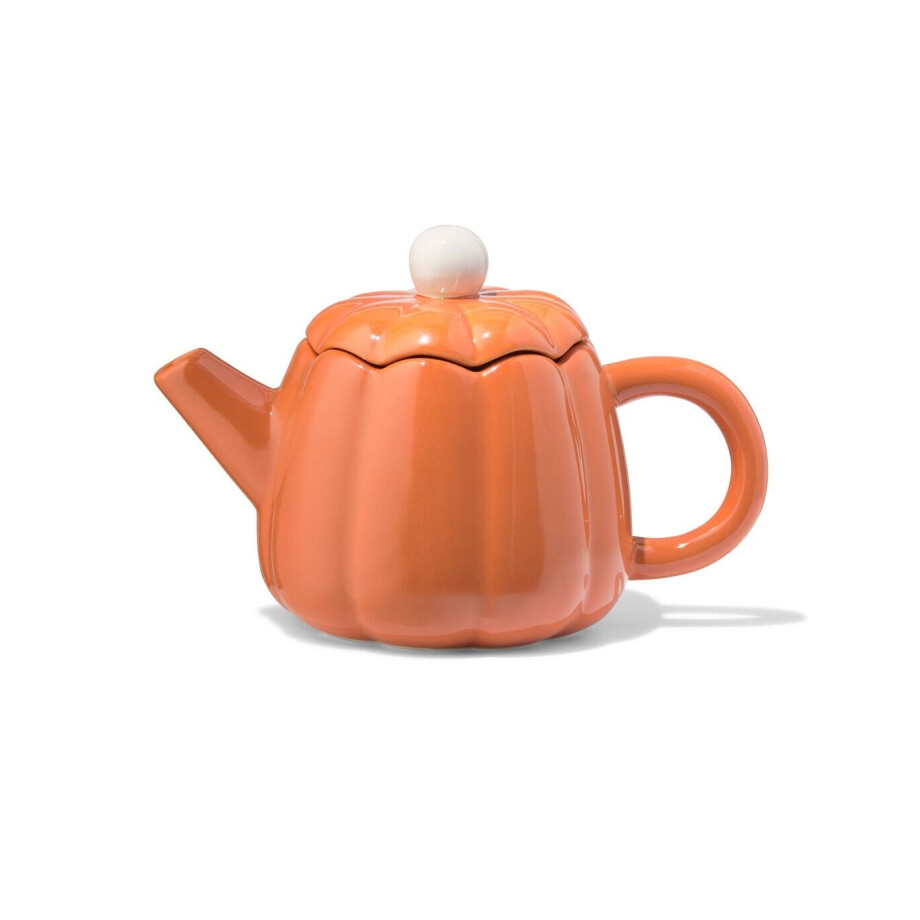 HEMA HEMA Theepot 15x15x24cm Keramiek Pompoen afbeelding 