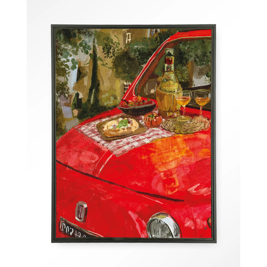 Urban Cotton Wandkleed 'Meranda' 110 x 145cm in Floating Frame - black afbeelding 