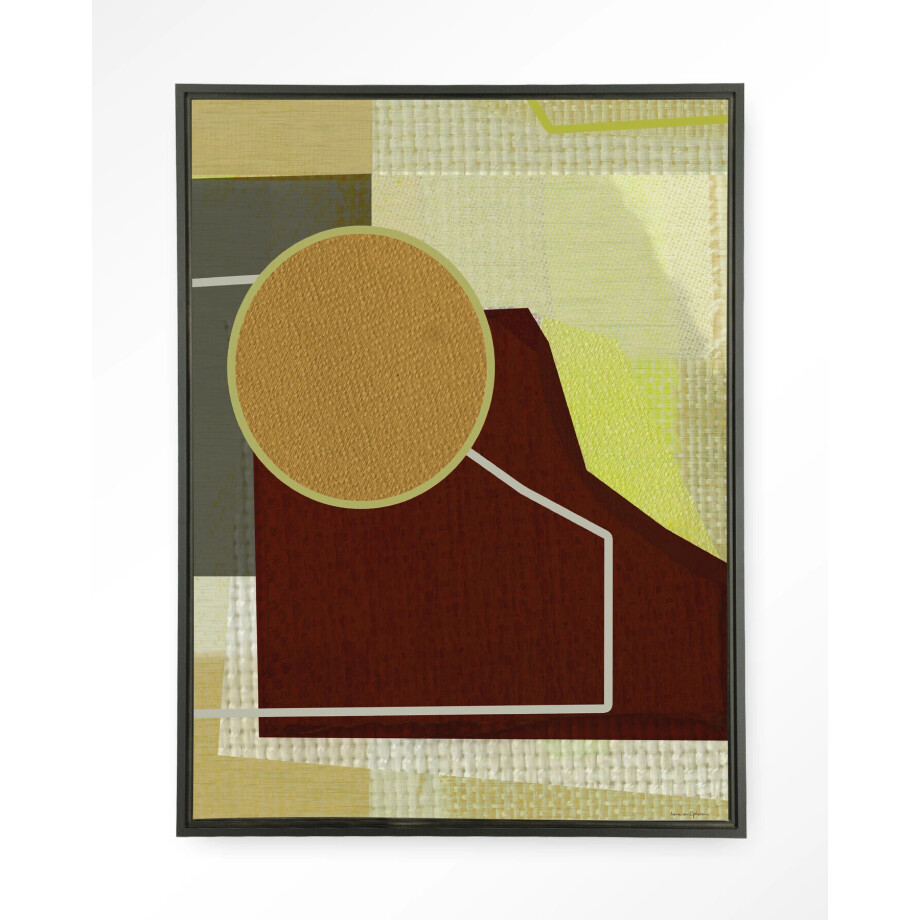 Urban Cotton Wandkleed 'Bounce' 110 x 145cm in Floating Frame - black afbeelding 