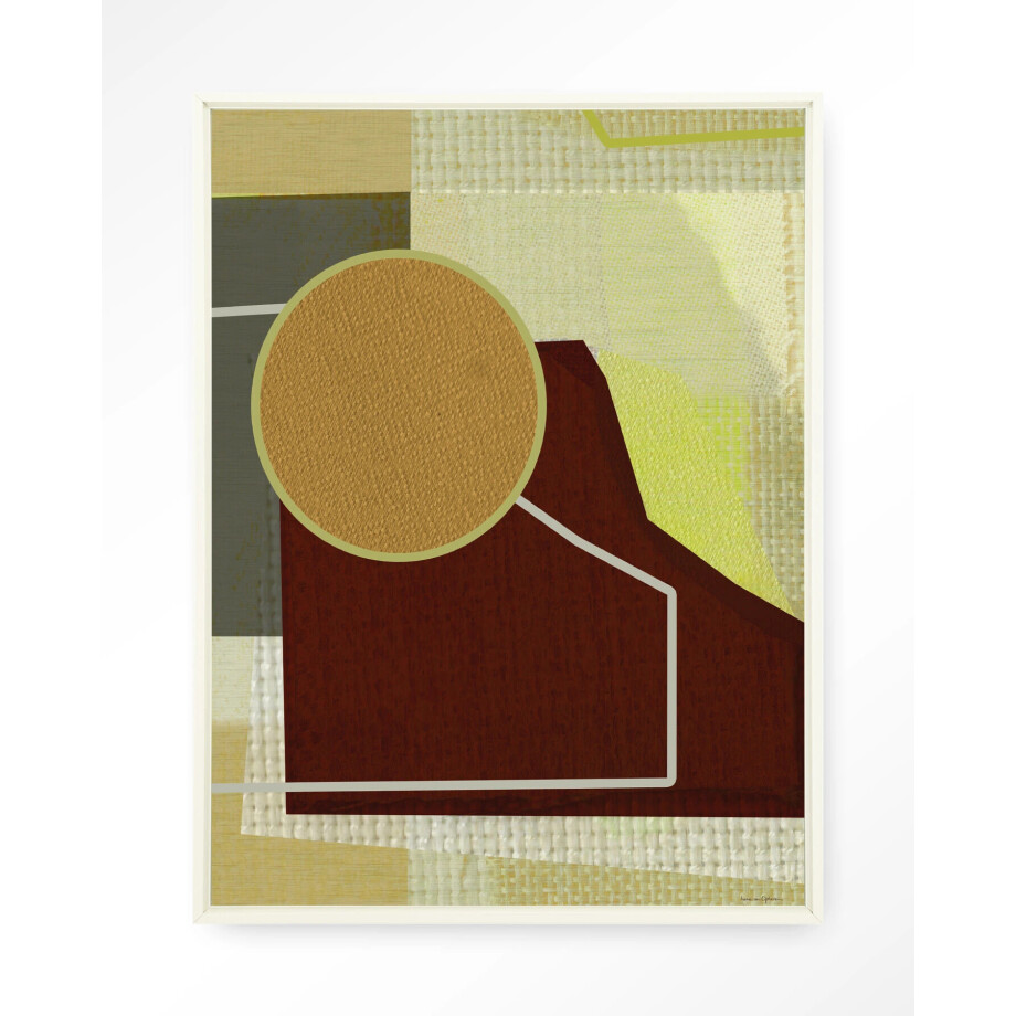 Urban Cotton Wandkleed 'Bounce' 110 x 145cm in Floating Frame - off white afbeelding 