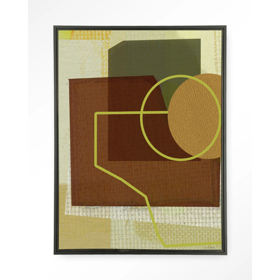 Urban Cotton Wandkleed 'Rally' 80 x 110cm in Floating Frame - black afbeelding 