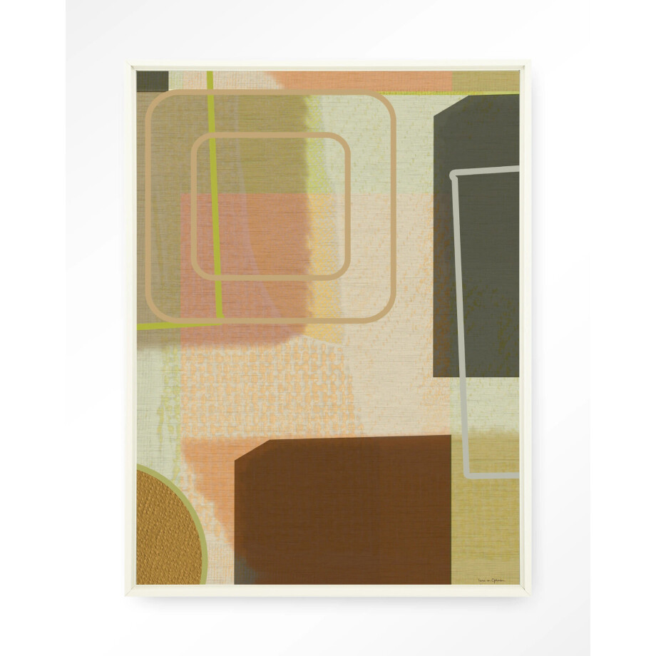 Urban Cotton Wandkleed 'Serve' 80 x 110cm in Floating Frame - off white afbeelding 