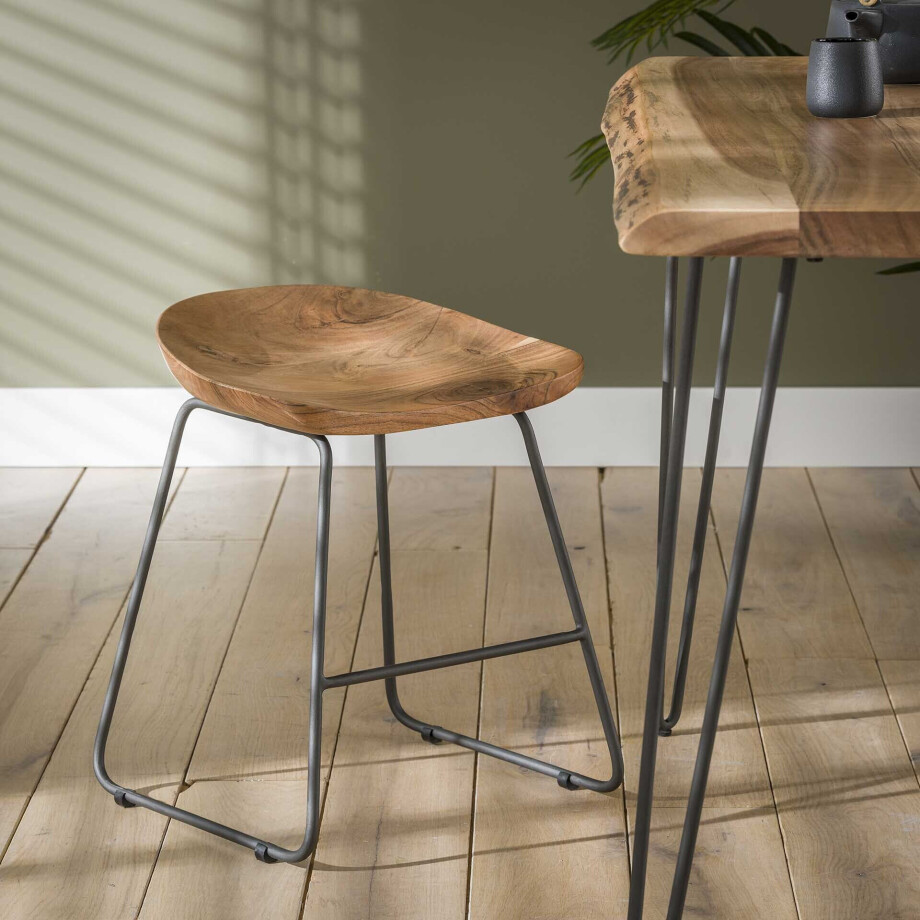 Eetkamerstoel / Kruk 'Nicole' Acaciahout Eetkamerstoel / Kruk 'Nicole' Acaciahout afbeelding 1