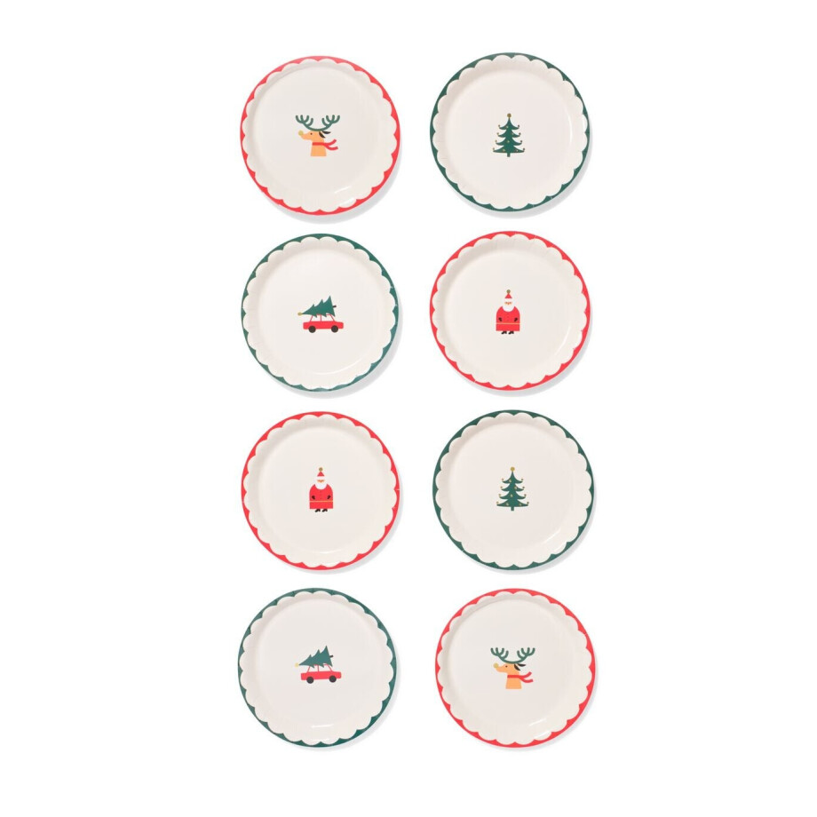 HEMA HEMA Borden 23cm Papier Kerst- 8 Stuks HEMA HEMA Borden 23cm Papier Kerst- 8 Stuks afbeelding