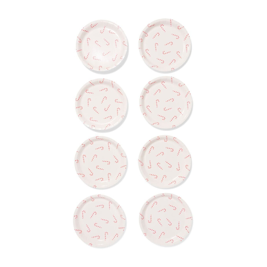 HEMA HEMA Borden ⌀23cm Papier Zuurstokken - 8 Stuks HEMA HEMA Borden ⌀23cm Papier Zuurstokken - 8 Stuks afbeelding