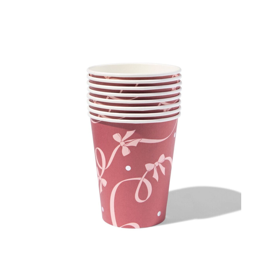 HEMA HEMA Bekers 9cm Papier Strikjes - 8 Stuks afbeelding 