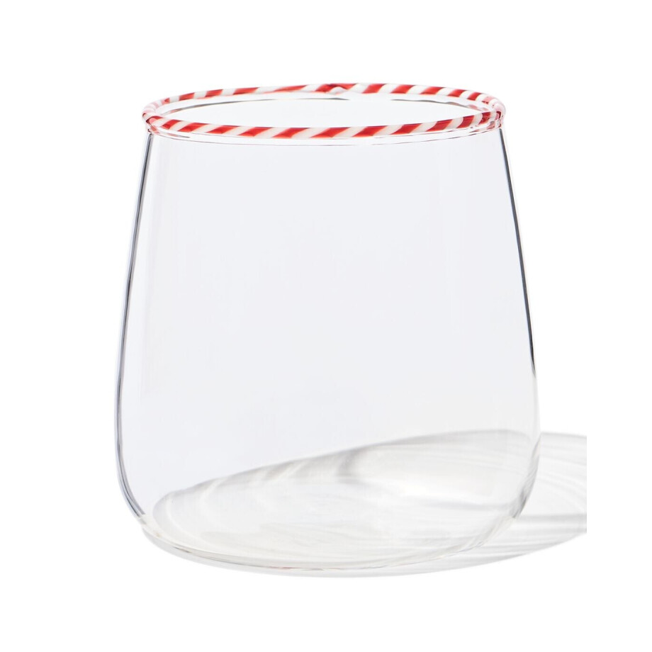 HEMA HEMA Waterglas 390ml Met Zuurstok Rand - 2 Stuks afbeelding 