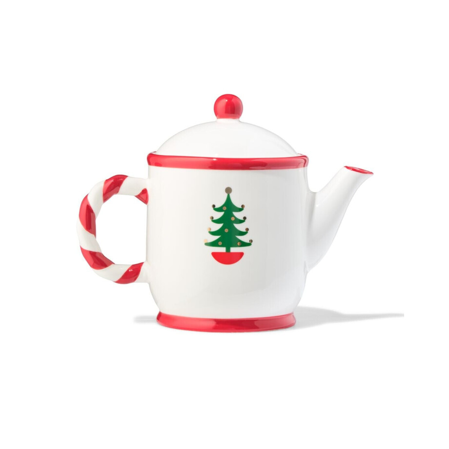 HEMA HEMA Theepot 22x12x17cm Keramiek Kerst (wit) afbeelding 1