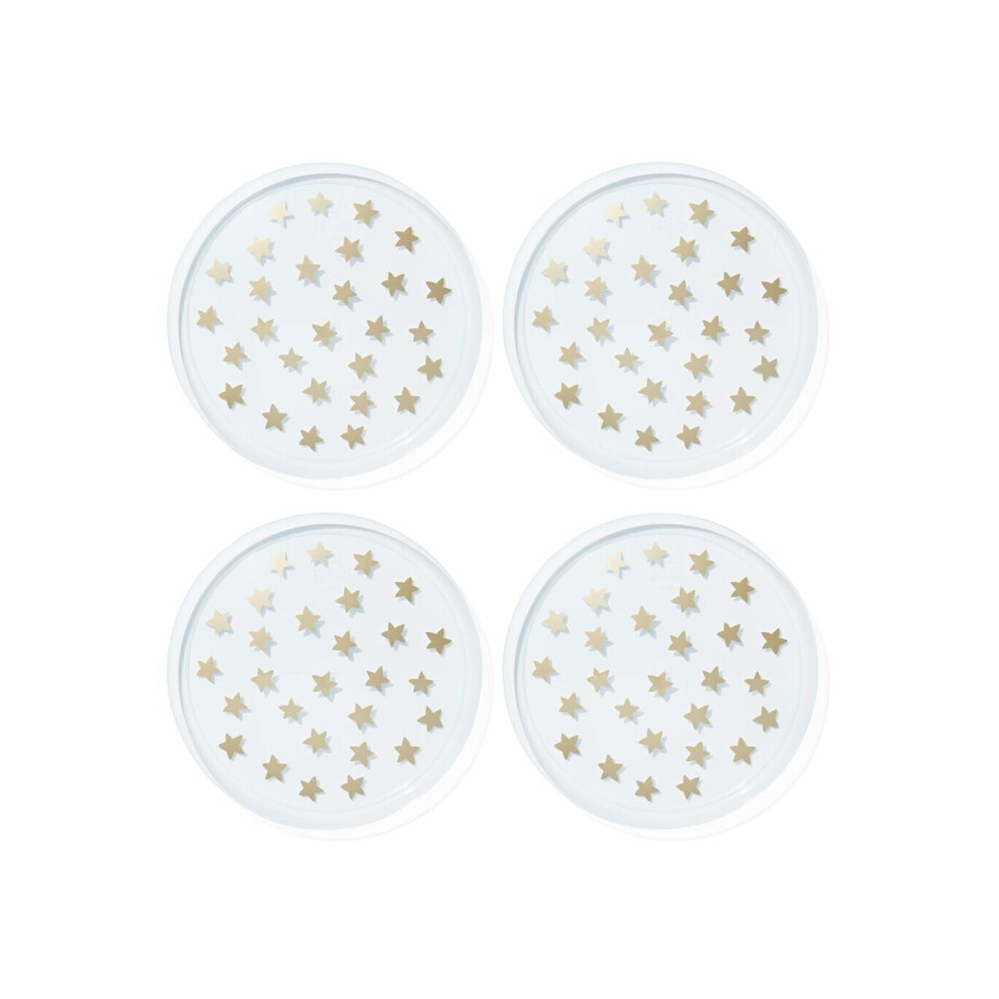 HEMA HEMA Bordjes Herbruikbaar Plastic Sterren - 4 Stuks (transparant) afbeelding 1