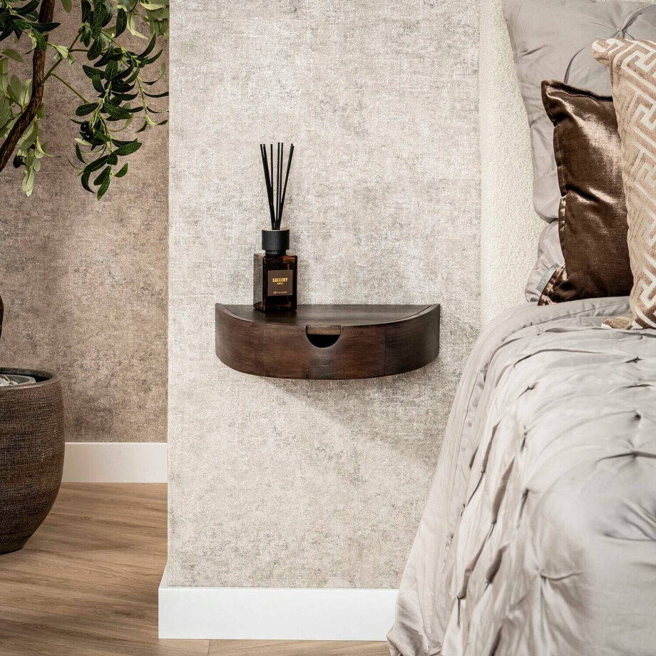 Nachtkastje Cove zwevend 1 lade set van 2 Massief acacia glaze brown Nachtkastje Cove zwevend 1 lade set van 2 Massief acacia glaze brown afbeelding 1