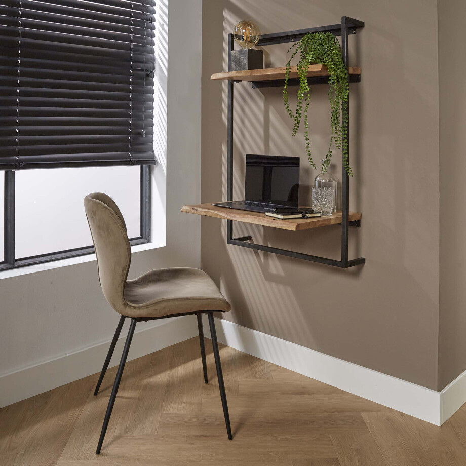 LifestyleFurn Hangend Bureau 'Sharlie' Massief Acacia afbeelding 1