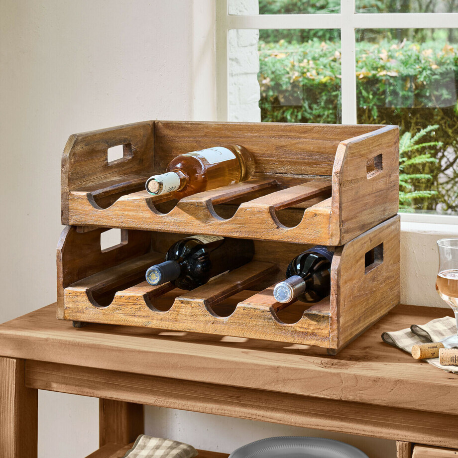 Flessenhouder set van 2 Crestwooden afbeelding 