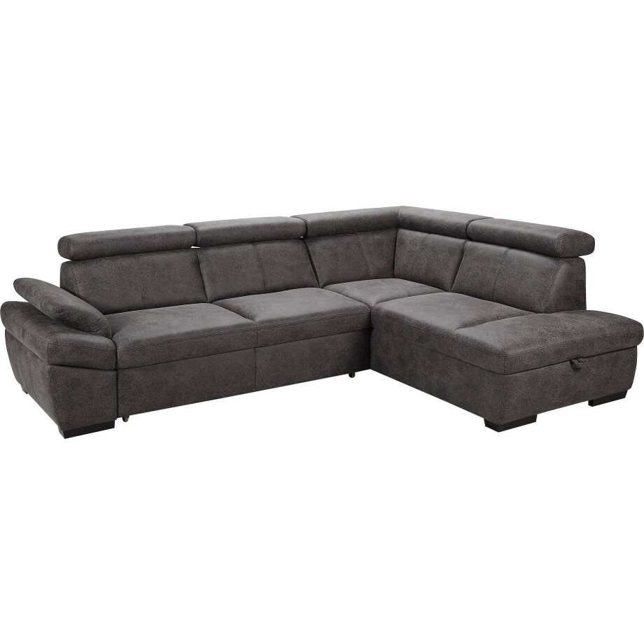 exxpo - sofa fashion Hoekbank Salerno, klassieke moderne functionele bank, hoog zitcomfort, L-vorm inclusief verstelbare hoofdsteun en armleuning, naar keuze met slaapfunctie afbeelding 1