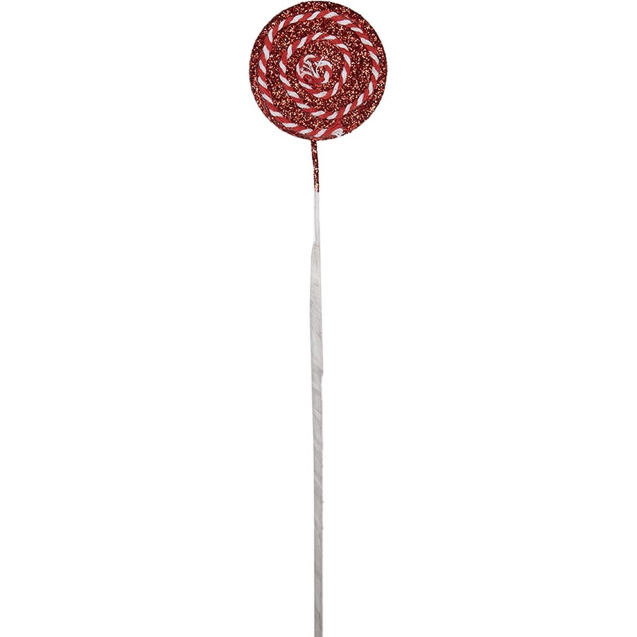 Clayre & Eef Kerstdecoratie Lolly 40 cm Rood Kunststof Clayre & Eef Kerstdecoratie Lolly 40 cm Rood Kunststof afbeelding 1