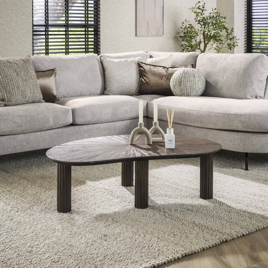 LifestyleFurn Organische Salontafel 'Sadaf' Teakhout, 110 x 68cm afbeelding 1