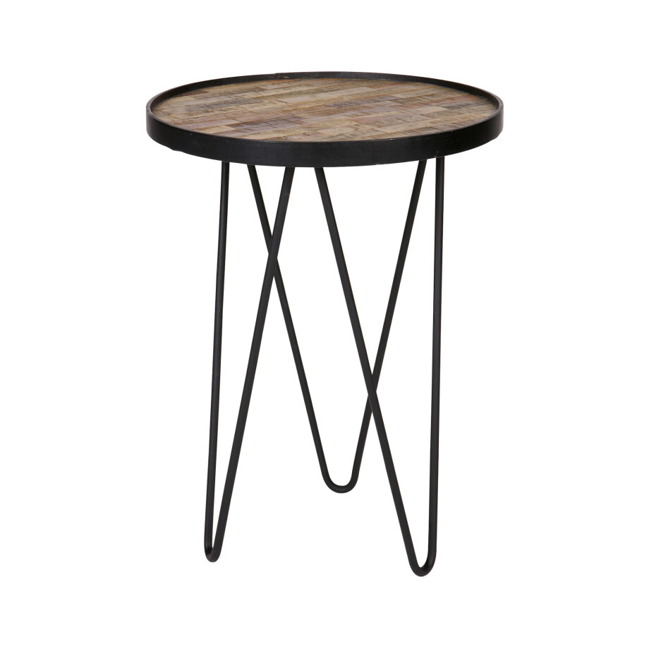 WOOOD Bijzettafel 'Lev' Teakhout, Ø39cm afbeelding 1