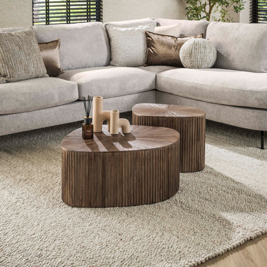 Salontafel Maya Teak vierhoekig set van 2 teak espresso afbeelding 1