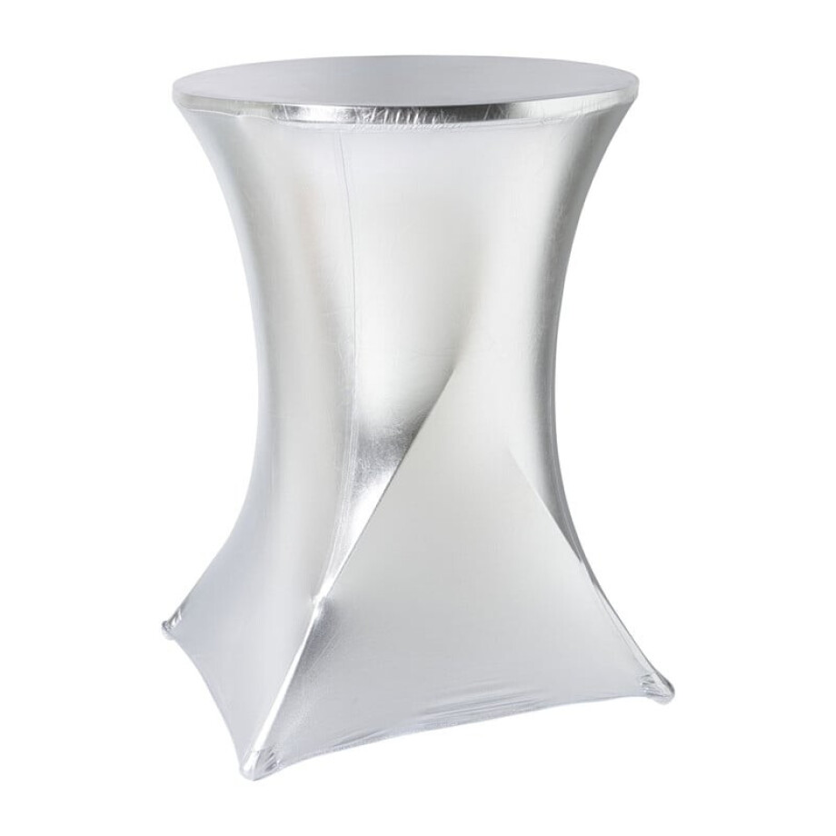 Statafelrok - zilverkleurig - ø80x110 cm Statafelrok - zilverkleurig - ø80x110 cm afbeelding