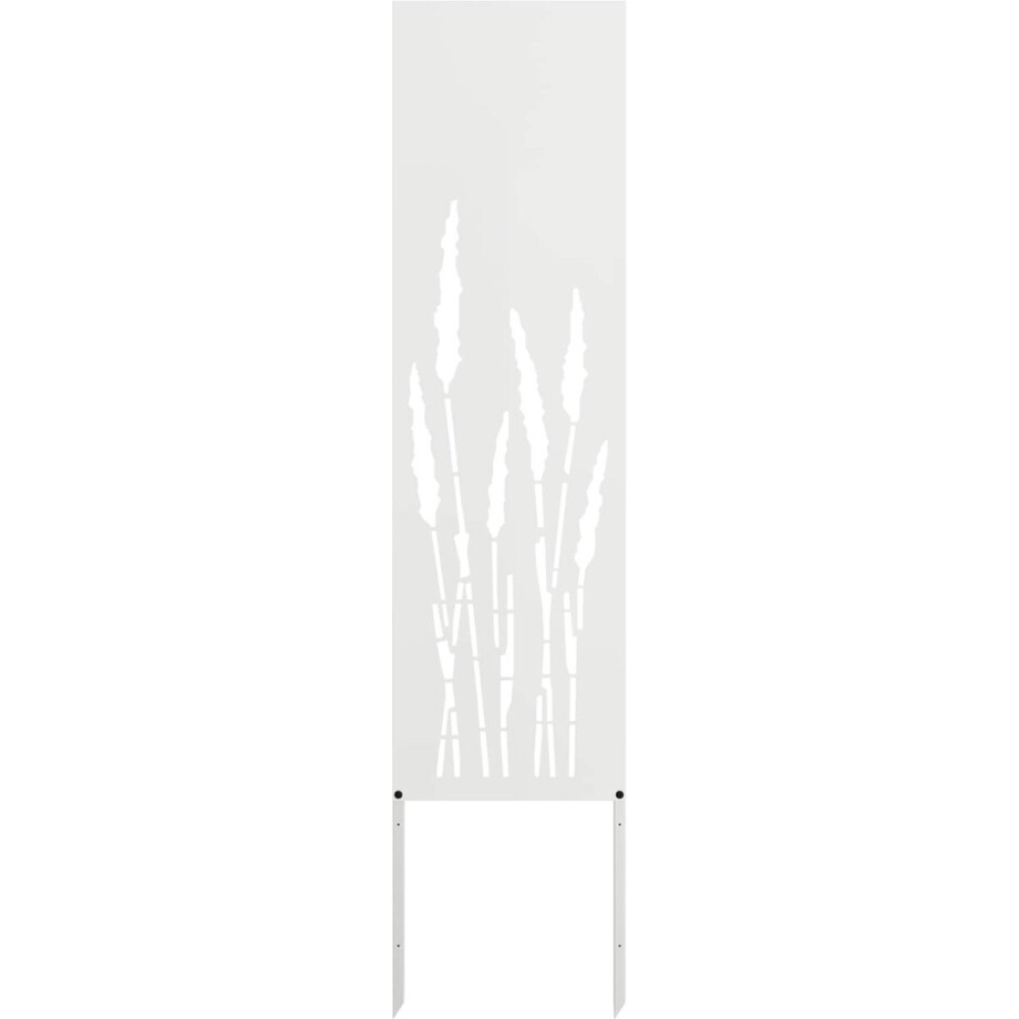 vidaXL - Tuin - Privacy - Scherm - Fretwerk - Wit - 32 - x - 140 - cm - Koudgewalst - staal afbeelding 1