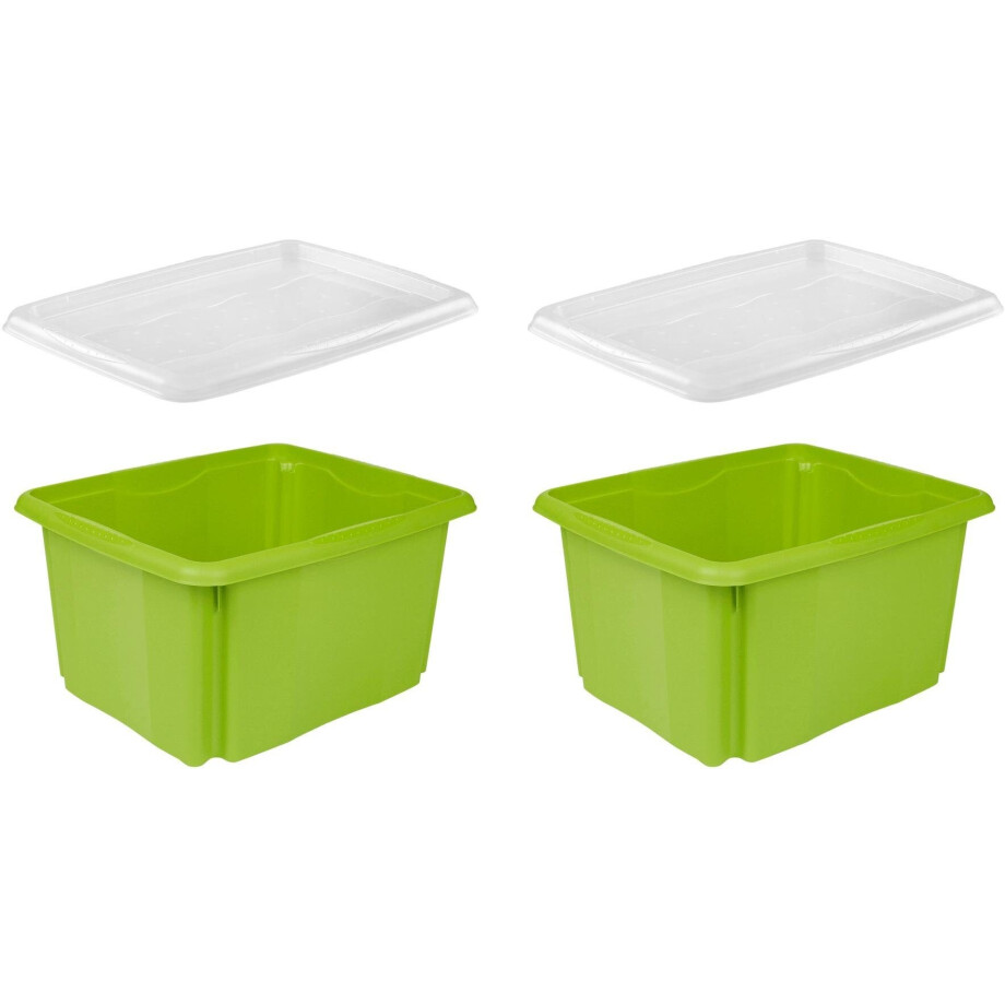keeeper Organizer Emil Opbergbox, 24 L, met deksel, hoogwaardige kunststof (set, 2-delig) afbeelding 1