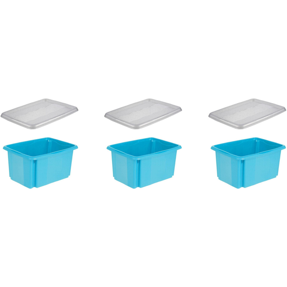 keeeper Organizer Emil Opbergbox, 15 L, met deksel, hoogwaardige kunststof (set, 3-delig) afbeelding 1