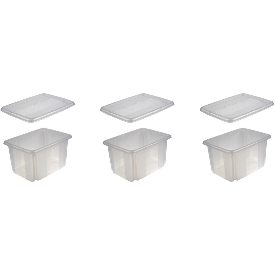 keeeper Organizer Emil Opbergbox, 15 L, met deksel, hoogwaardige kunststof (set, 3-delig) afbeelding 1