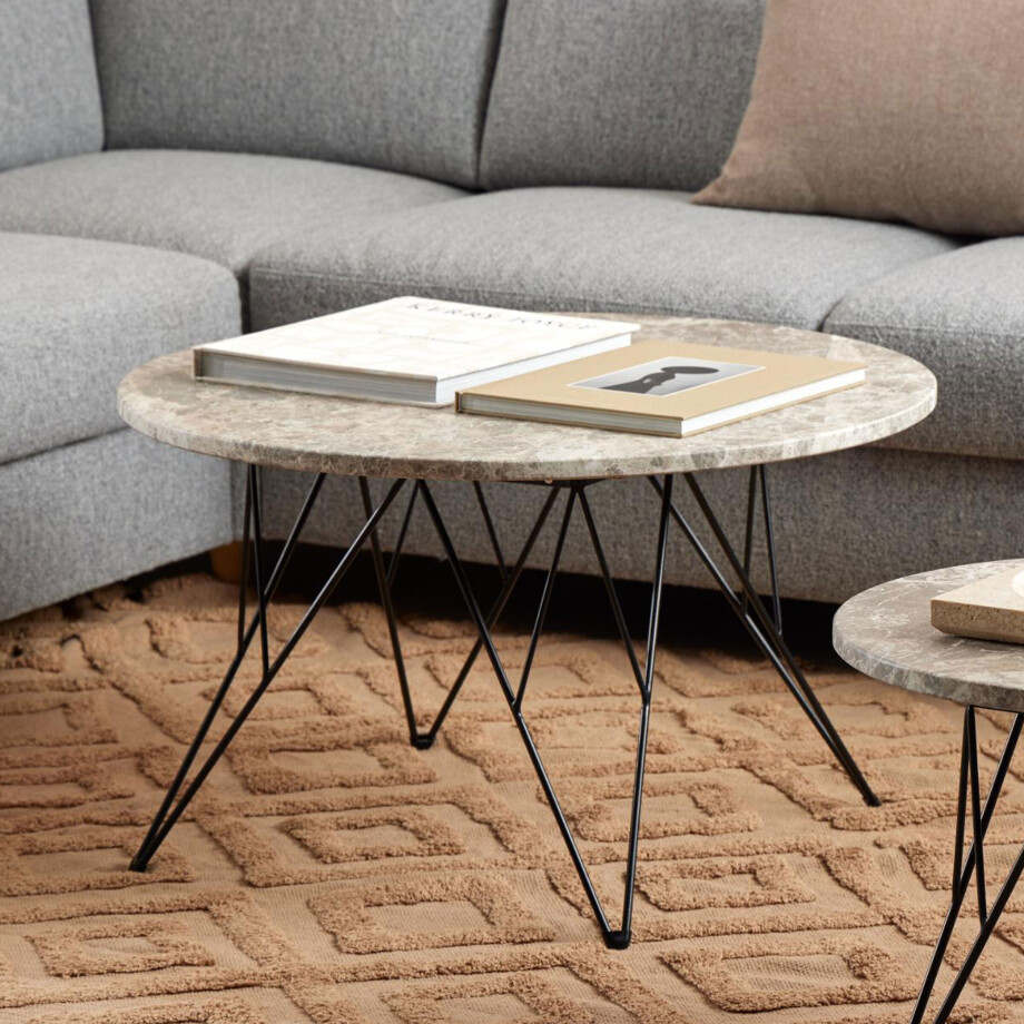 Bendt Ronde Salontafel 'Nadia' Marmer, 80cm afbeelding 1