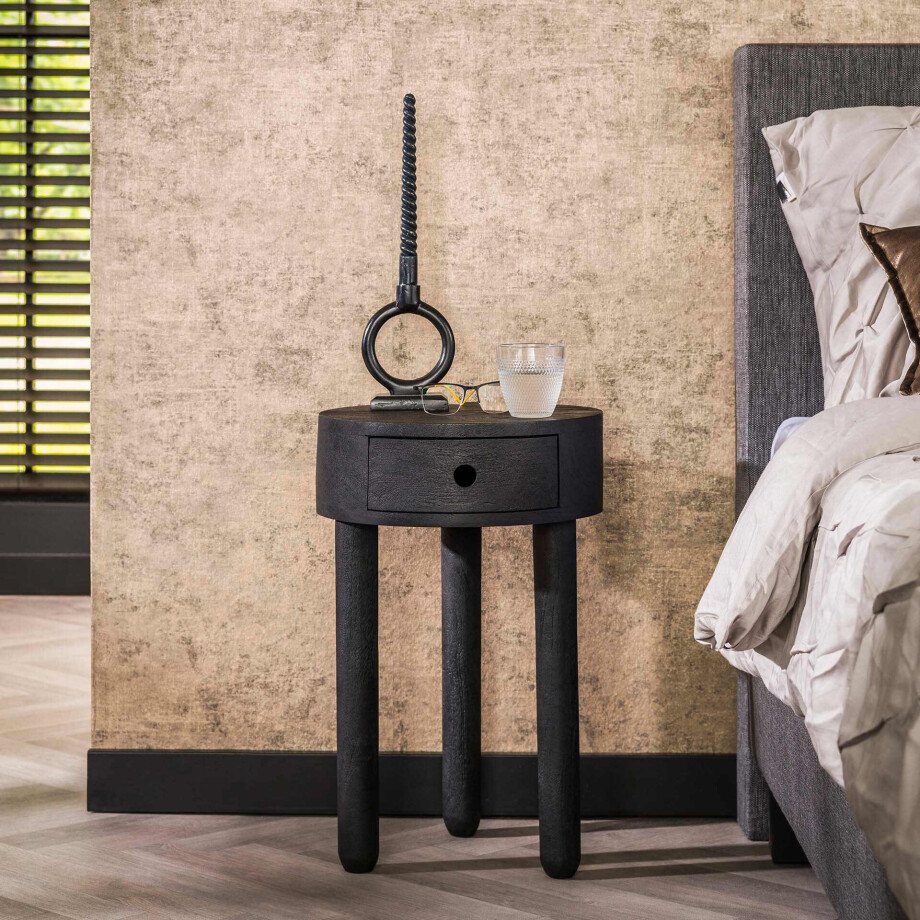 LifestyleFurn Nachtkastje 'Domini' Acaciahout, Met 1 lade afbeelding 1
