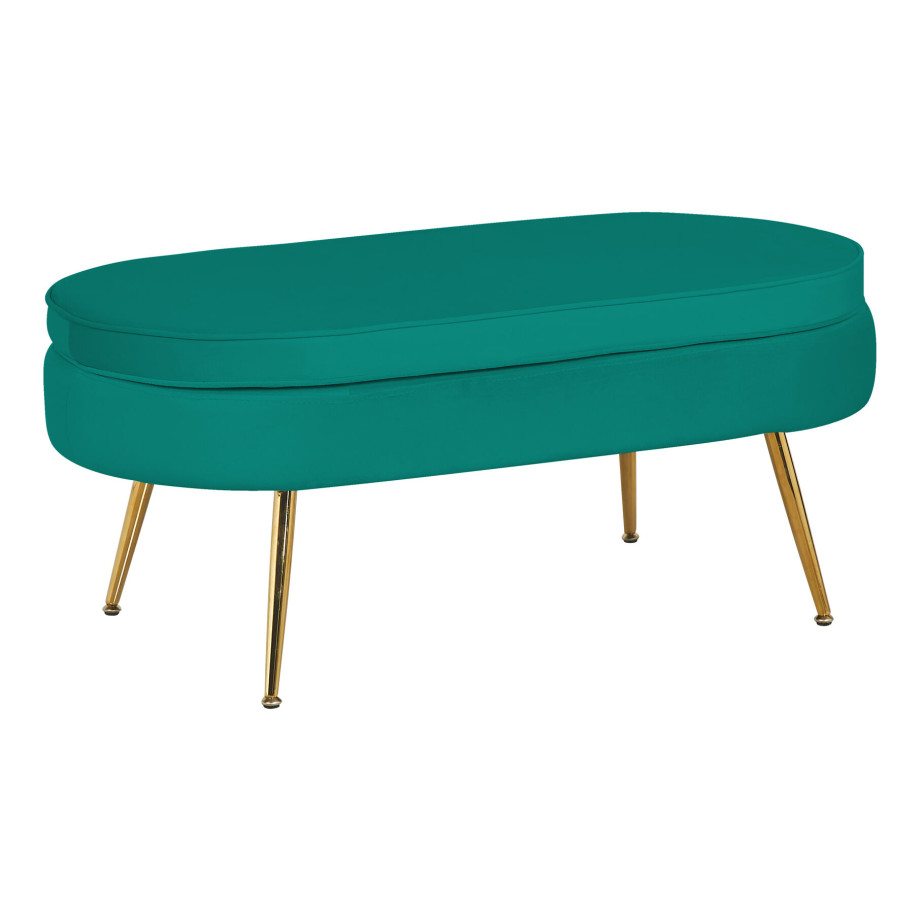 Artistiq Hocker 'Loulou' Velvet, kleur Groen afbeelding 1