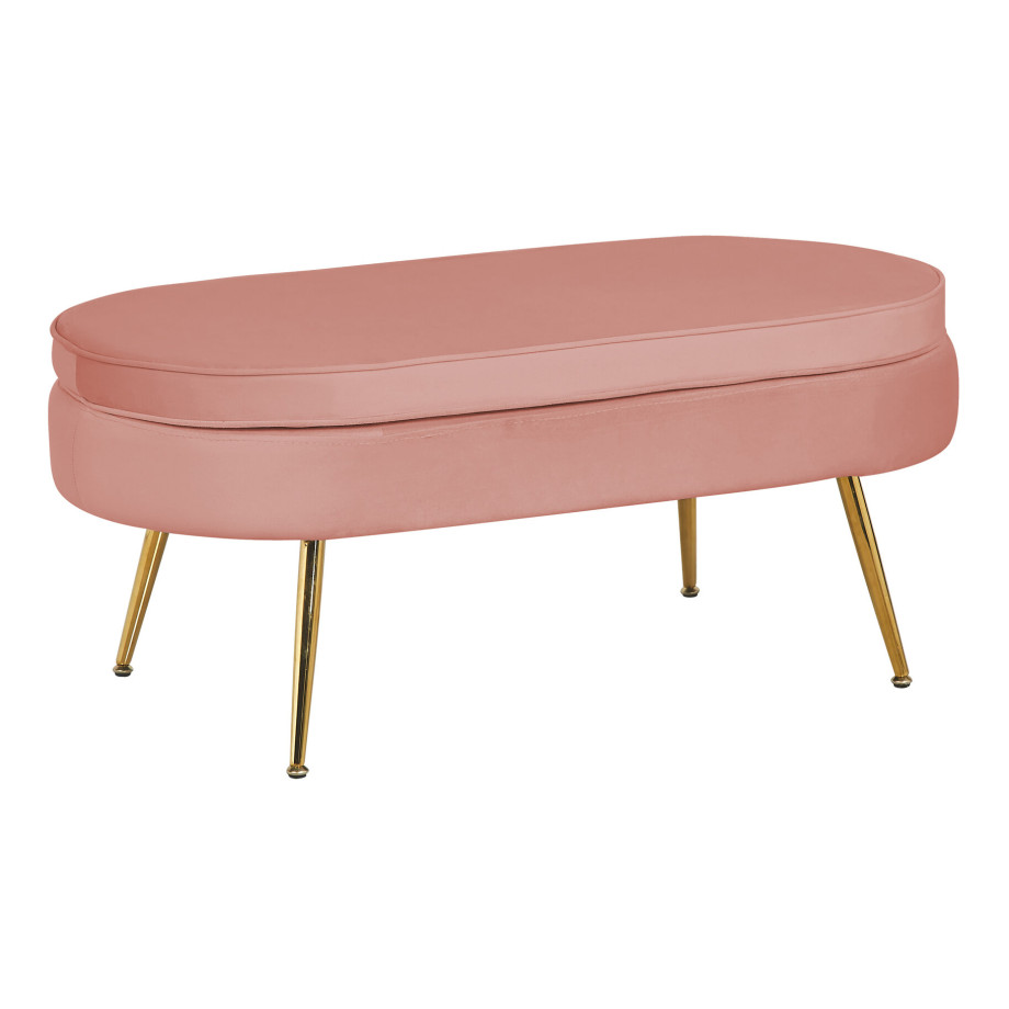 Artistiq Hocker 'Loulou' Velvet, kleur Roze afbeelding 1