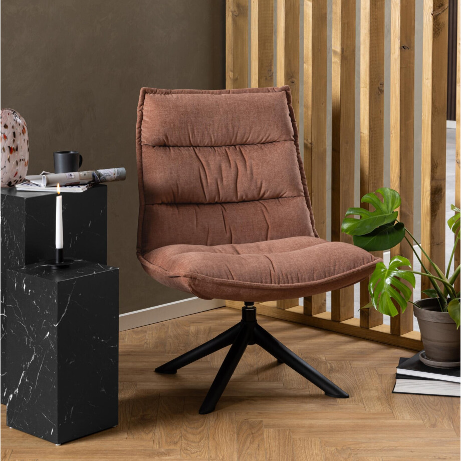 Bendt Draaifauteuil 'Ivy' Chenille, kleur Bruin Bendt Draaifauteuil 'Ivy' Chenille, kleur Bruin afbeelding 1