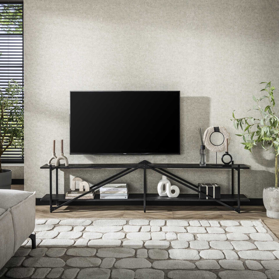LifestyleFurn TV-meubel 'Jerrod' Liquid metal, 220cm afbeelding 1