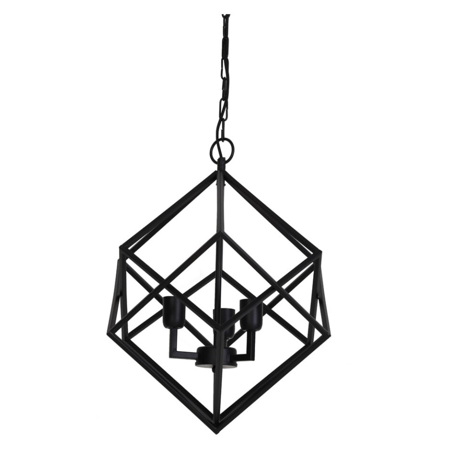 Light & Living Hanglamp 'Drizella' 3-Lamps, mat zwart afbeelding 1