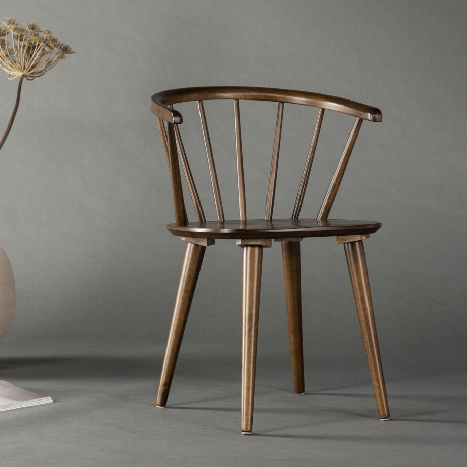 Nohr Eetkamerstoel 'Araseli' Rubberhout, kleur Mokka afbeelding 1