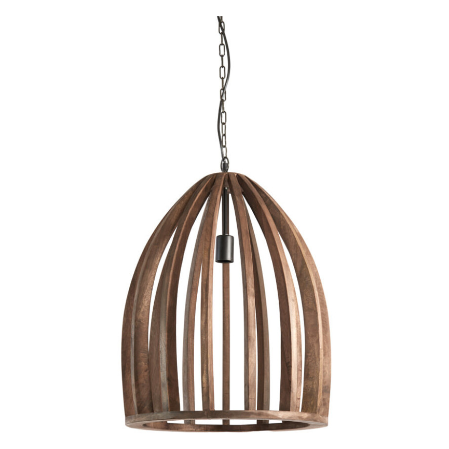 Light & Living Hanglamp 'Haranka' Mangohout, 47cm, kleur Chocoladebruin afbeelding 