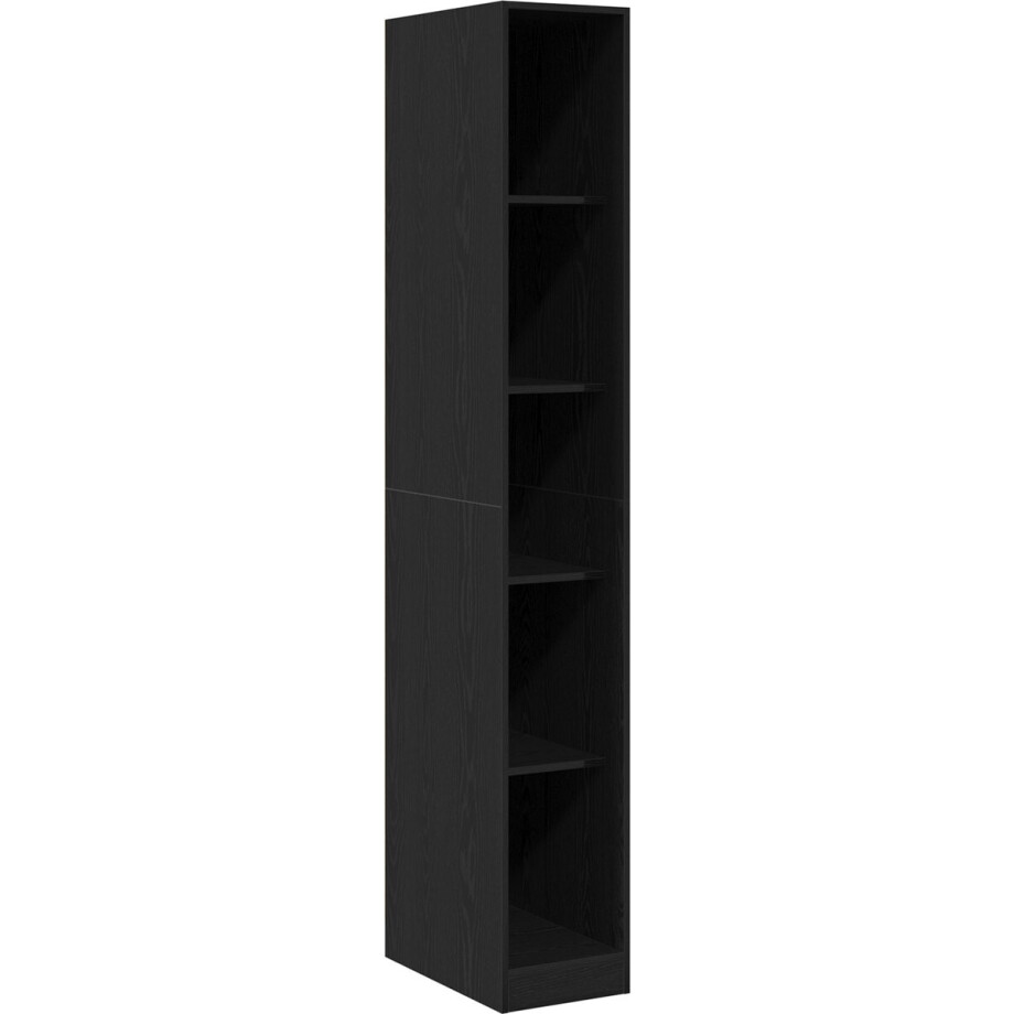 vidaXL - Kledingkast - met - plank - Zwart - Eiken - 30 - x - 50 - x - 200 - cm - Bewerkt - hout afbeelding 1