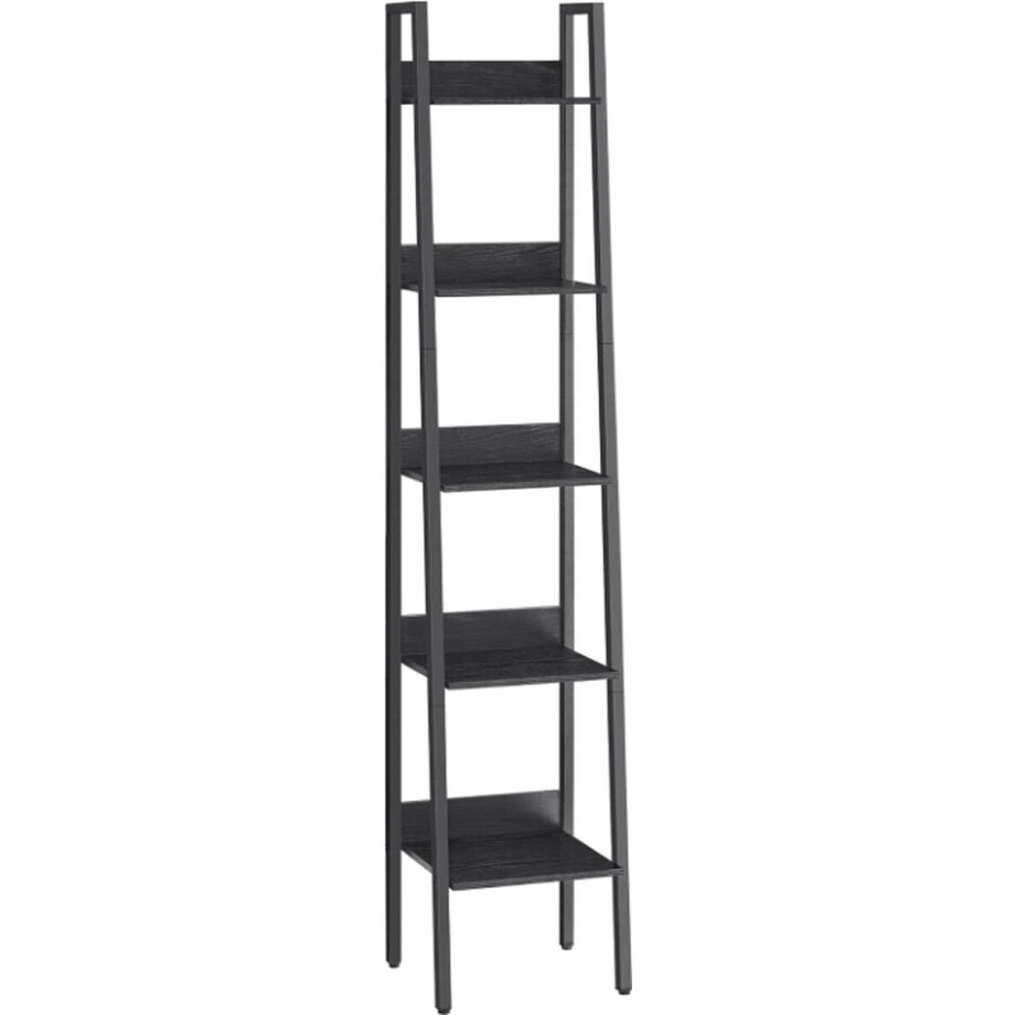 MIRA Home - Ladderrek - Boekenkast - Hout - Zwart- 30x33,8x170 MIRA Home - Ladderrek - Boekenkast - Hout - Zwart- 30x33,8x170 afbeelding 1