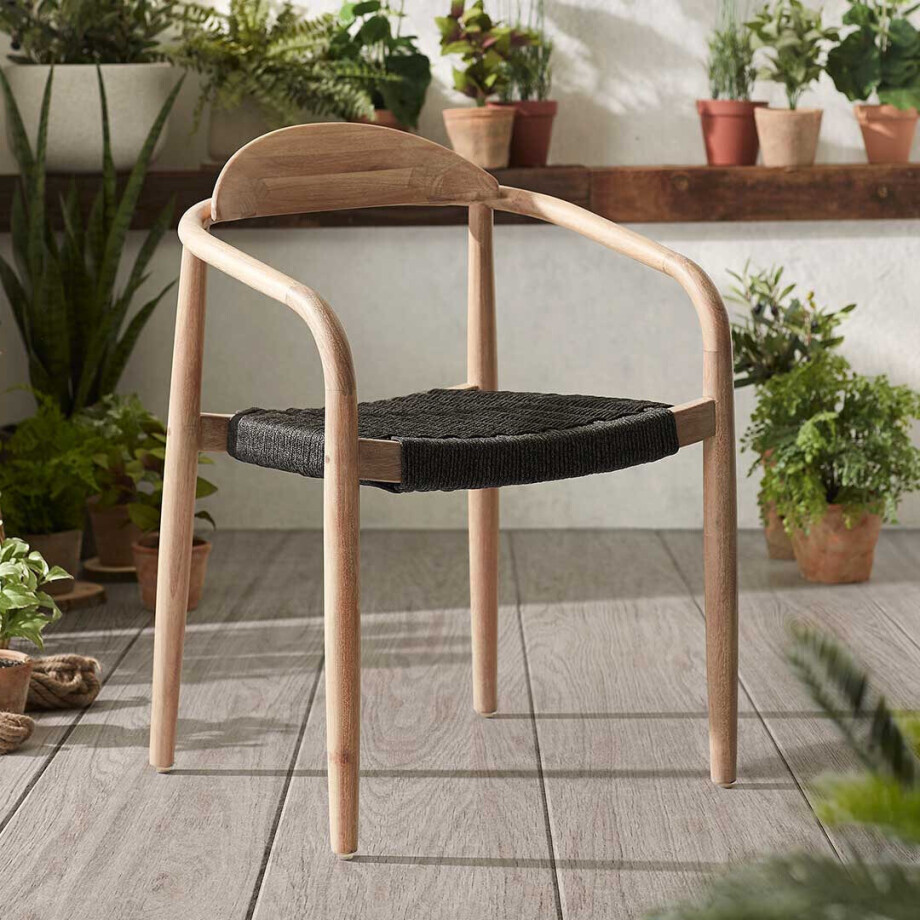 Kave Home Tuin / Eetkamerstoel 'Nina', kleur Donkergrijs Kave Home Tuin / Eetkamerstoel 'Nina', kleur Donkergrijs afbeelding 1